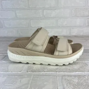 Vionic Renewal Recovery Slides Sandals Womens 9 Men 7.5 Beige 2-Strap Hook Loop thumbnail 3
