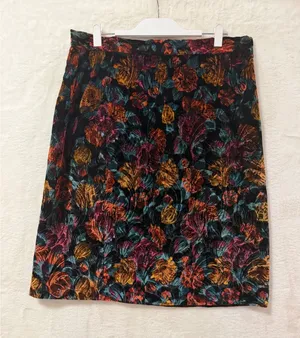 Nu-Bar Fashions Vintage Floral Velvet Pencil Skirt Womens 22W Made in USA Black thumbnail 1