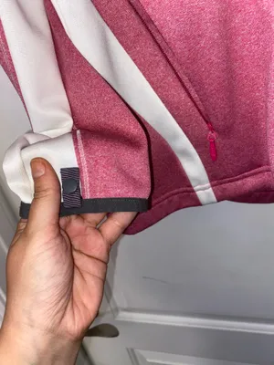 The North Face Pink White Colorblock Full Zip Fleece Jacket L thumbnail 10