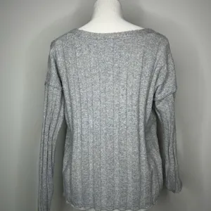 Hippie Rose- Grey Long Sleeve Sweater thumbnail 2