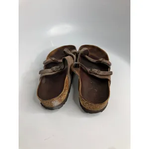 Birkenstock Mayari Sandals Womens 40 Brown Good Oiled Leather Toe Loop Slide thumbnail 5