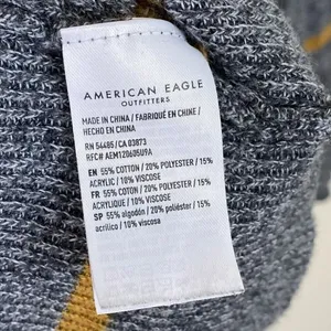 American Eagle Grey & Tan Striped Knit Crewneck Jegging Fit Sweater Size M thumbnail 4