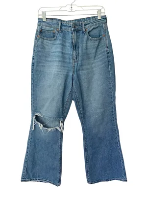 American Eagle Highest Rise 90s Flare Size 10 Short Distressed thumbnail 2