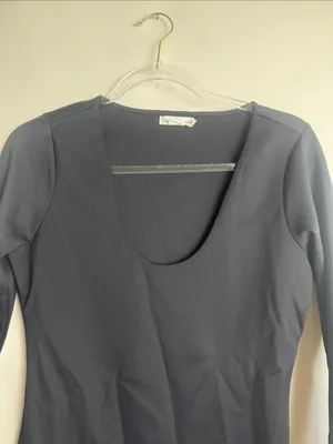 Good American Scuba Scoop Neck Bodysuit in Black Size Large thumbnail 4