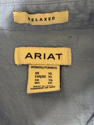 Ariat XL Blue Relaxed Button Front Performance Shirt Western Outdoor thumbnail 2