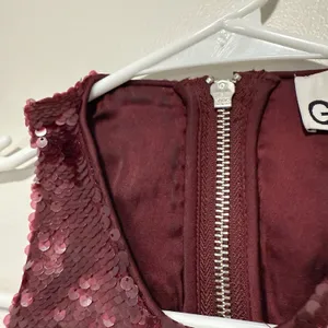 Ganni Sequined Ruched Crop Top in Port Royale Size 32‎ thumbnail 6