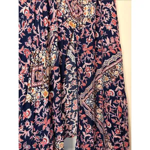 Abel the Label Anthropologie Vienna Halter Floral Maxi Dress Blue Pink Size S thumbnail 5