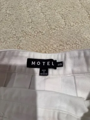 Motel Rocks White Pleated Jean Skirt thumbnail 6