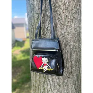 Vintage Betty Boop Mini Convertible Backpack Purse Y2K Black Faux Leather Bag thumbnail 2