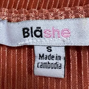 Blashe Orange Long Sleeve Plunge V-Neck Cinched Waist Tie Peplum Blouse Top Sz S thumbnail 3