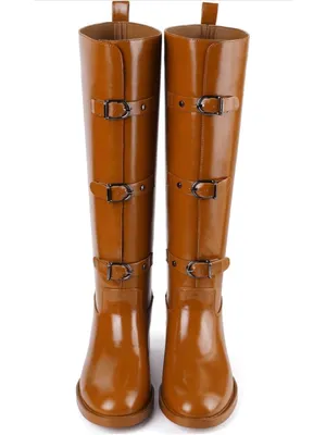 NEW Vegan Leather Knee High Boots Round Toe Chunky Low Heel Pull On Riding 7 thumbnail 9