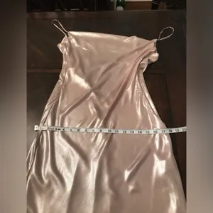 NWOT House of CB Champagne Silver Leia Backless Slip Dress Gown Sz M thumbnail 8