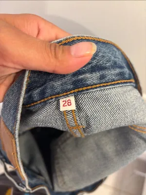 Levi’s Premium Distressed Raw Hem Denim Mini Skirt Size 28 thumbnail 3