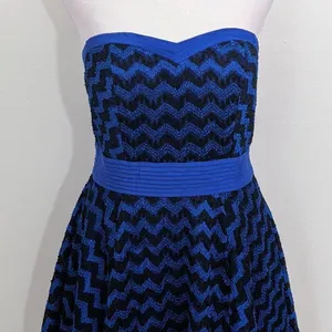 Minuet Blue Black Formal Mini Dress NWT Size Medium Blue Strapless Prom Dress thumbnail 3