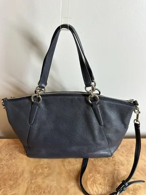 Coach Black Pebbled Leather Bow Detail Carryall Satchel Crossbody Bag F28839 thumbnail 4