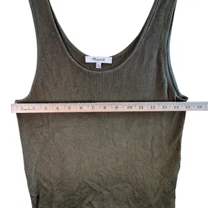 Madewell‎ Ribbed Tank Top Viscose Knit Dark Olive Green XL Summer Basic Capsule thumbnail 6