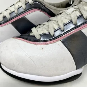 Nike White Pink Silver Leather Golf Shoes Womens Size 6 *READ* thumbnail 3