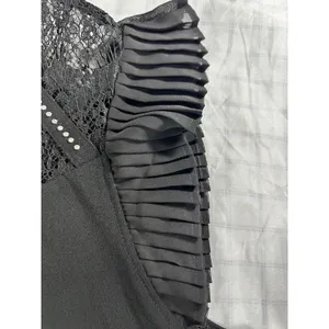 Belldini Black Lace & Rhinestone Flutter Sleeve Top - Size 2X thumbnail 7