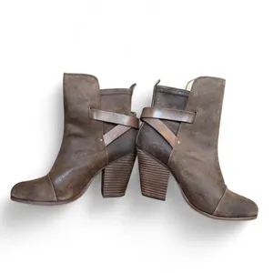 Rag & Bone Kinsey Ankle Boots Brown Suede Wrap Strap Block Heel Womens 39.5 9.5 thumbnail 7