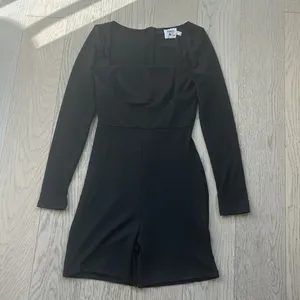 Princess Polly Sara Romper Black Ribbed Size 8 thumbnail 2