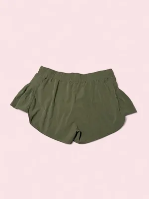 JoyLab Olive Green Athletic Shorts with Pleat Detail thumbnail 2