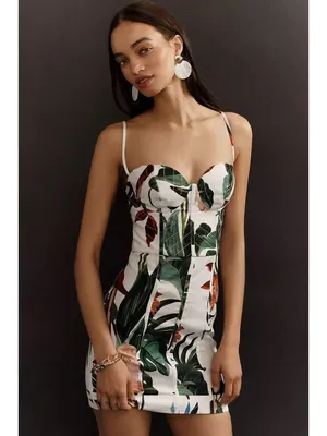 NWOT Farm Rio Midnight Macaw Fiesta Linen Sleeveless Mini Dress Size L thumbnail 2