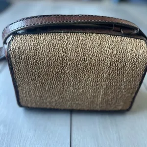 Vintage Leather woven bucket bag brown tone safari tan thumbnail 11