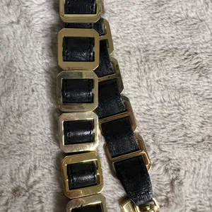 Tory Burch Black and Gold Clutch with Leather Finish and Zipper Closure thumbnail 9