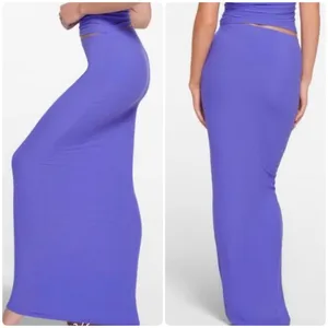 Skims Womens‎ Soft Lounge Ribbed Long Skirt Tanzanite Purple Maxi Size XS thumbnail 2