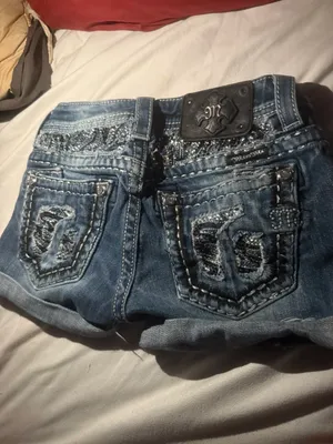 Miss Me Jean Shorts Blue Low-Rise Denim 25 thumbnail 4