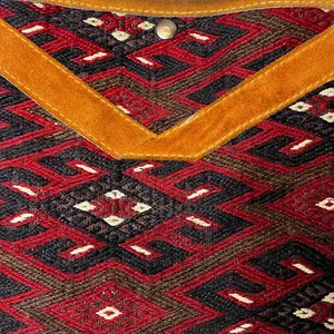 Kilim Jute Handmade Wool Leather Crossbody Bag Southwestern Aztec Boho Hippie thumbnail 7