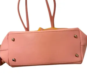 Furla Vintage Y2K Pink & Yellow Bow Tote/Shoulder Bag Elegant Structured Design thumbnail 3