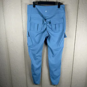 NEW Halara HaloTek Air Womens Sz XL Cargo Pocket Leggings Butt Lift Blue Stretch thumbnail 3