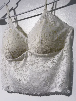 Lace Longline Bralette Camisole White Size XL thumbnail 3