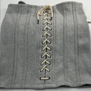 Forever 21 Heather Gray Lace-Up Skirt thumbnail 6