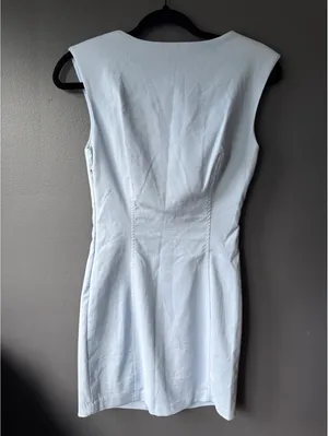 Zara Light Blue Sleeveless Bodycon Dress Size S thumbnail 2
