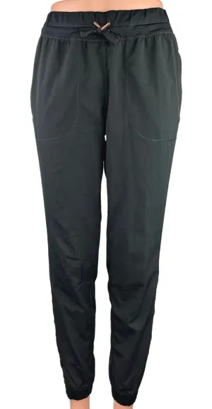 Lululemon Black Drawstring Mid Rise Workout Athletic Jogger Sweatpants Size S thumbnail 1
