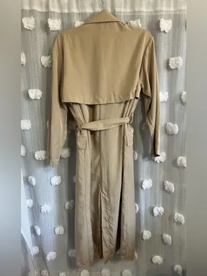 Zara Women's Beige Long Trench Coat thumbnail 2