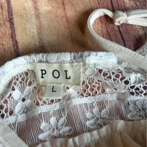 Women’s POL Off White Lace Mini Dress V-Nevk Size L thumbnail 7