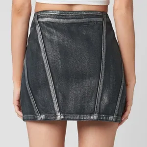 NWT BLANKNYC Metallic Heart Denim Mini Skirt Size 25 thumbnail 2