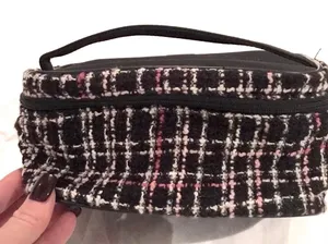 Lancôme Black and Pink Tweed Cosmetic Case thumbnail 1