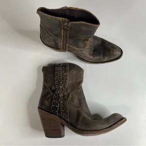 Liberty‎ Black Womens Studded Leather Ankle Boots Size 7 thumbnail 3