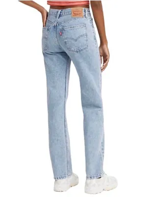 Levi’s Low Pro Straight Light Wash Denim Blue Jeans 30 thumbnail 2