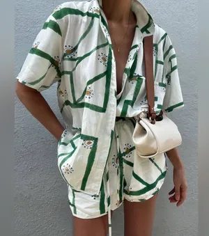 Commense Print Drawstring Shorts Set size Xs White thumbnail 1