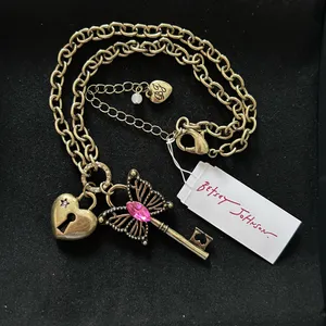 Betsey Johnson NWT Boho Butterfly Key Charm Pendant Necklace thumbnail 2