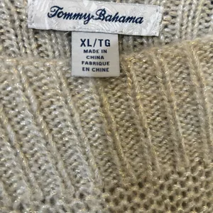 Tommy Bahama Sweater Womens Extra Large XL Beige Metallic Wool Blend Pullover thumbnail 7
