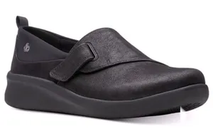 Clarks Cloudsteppers Black Sillian 2.0 Ease Adjustable Strap Slip On Shoes 7.5 thumbnail 1