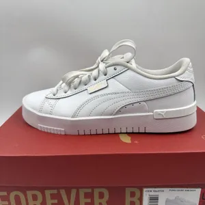 PUMA Court Sneaker, White, Women's Casual Low Top Leather Shoes Size 6.5 thumbnail 12