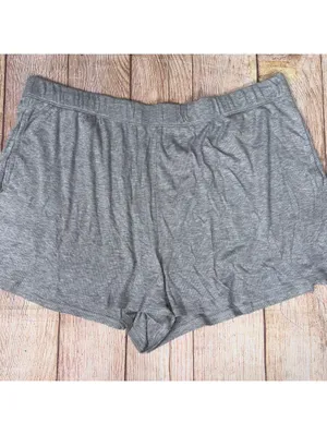 Joyspun Gray Ribbed Knit Pajama Set with Spaghetti Strap Top and Shorts thumbnail 3