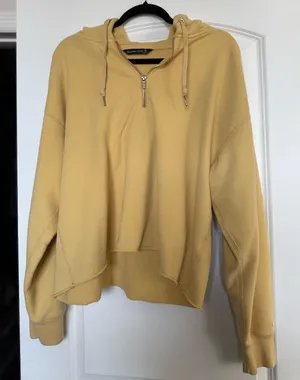 Vintage Abercrombie and Fitch Yellow Hoodie Sweatshirt thumbnail 1